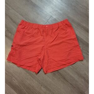 Columbia PFG Fishing Shorts Mens XL Orange Nylon Outdoor Cargo Utility